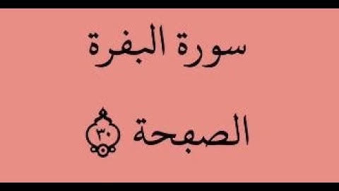 الصفحة 30- سورة البقرة - من الآية 190 إلى الآية 195 - بصوت القارئ ياسين الجزائري - رواية ورش عن نافع