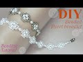 【DIY】How to make Pearl bracelet  *Beading tutorial パールとシードビーズのブレスレットの作り方 串珠-用珍珠和米珠制作优雅高贵珍珠串珠手链