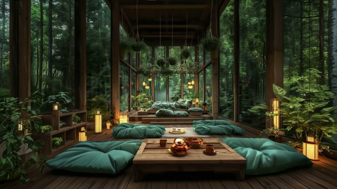 Cosy place in the middle of the woods  | Soft Rain in Forest (9 hours)