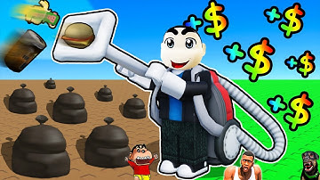 SHINCHAN make MILLIONS by VACUUMING TRASH in Roblox with FRANKLIN & CHOP | DREAM SQUAD
