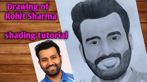 How to draw Rohit Sharma very easily (part 2/ shading tutorial)