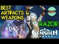 Gear Guide: Razor Testing Different Builds for Best Artifacts and Weapons Genshin Impact