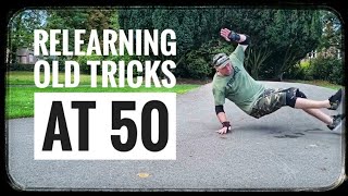 50 Year Old Skateboarder Relearning Old Tricks