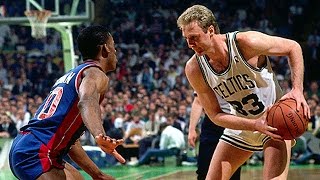 Larry Bird vs Detroit Pistons 1987 Game 5 (Bird Steals it!)