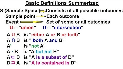Probability & Statistics (28 of 62) Basic Definitions and Symbols Summarized