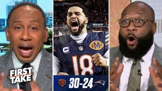 FIRST TAKE | Bears are going to win Super Bowl - Stephen A. hypes Caleb Williams beat Patriots 30-24