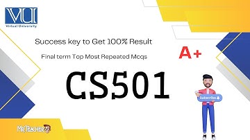 CS501 Most Repeated MCQs | VU Final Term 2025 Exam Preparation