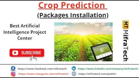 Crop Prediction (Packages Installation) - Mifratech#bestmlproject#bestAIproject#bestroboticscproejct