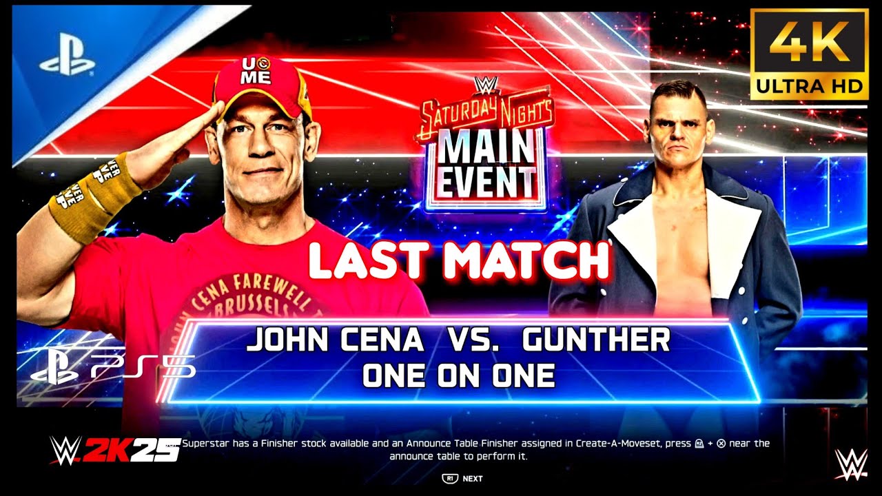 John Cena vs Gunther – Last Day | WWE 2K25 PS5 Gameplay 4K UHD