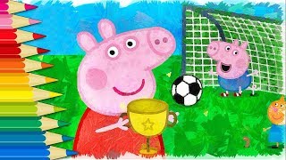 Peppa Pig Football and Sport + Peppa Painting+Draw Peppa+Oil Paint + Colours for kids+Свинка Пеппа