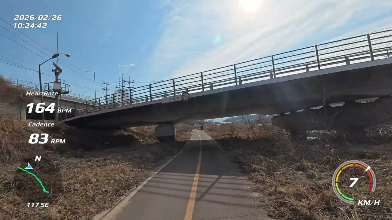 양주 도시환경사업소~옥정호수공원 회암천 자전거길 따라-1 Running in Korea/Yangju a clear day-1 4K Virtual Run 39min 4.2km POV