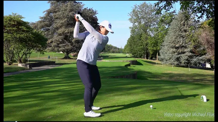 Amy Yang Golf Swing Driver (down-the-line view), E...