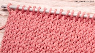 Punto Derecho a Crochet Tunecino o Punto Tunecino Derecho Paso a Paso