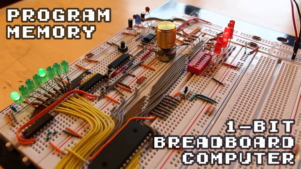 1-Bit Breadboard Computer P.03 – Program Memory (using AS6C6264)
