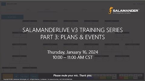SalamanderLive v3 Part 3: Plans & Events