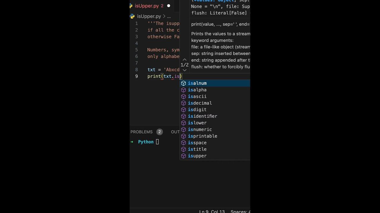 Python isUpper() #shortsvideo #shorts #coding #python - YouTube