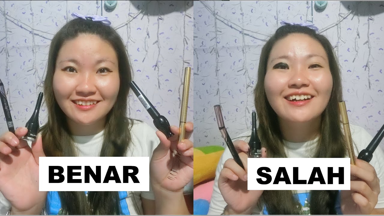 BEAUTY HACKS!! TUTORIAL CARA PAKAI EYELINER UNTUK PEMULA!! 