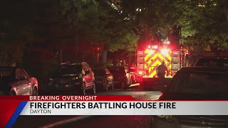 Fire crews battle abandoned house fire