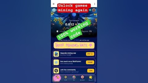 Start Mining again on gamee - mining unlock code #watpoint #gmee #watprotocol #earncrypto