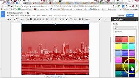 Coloring and Filtering Images in Google Docs