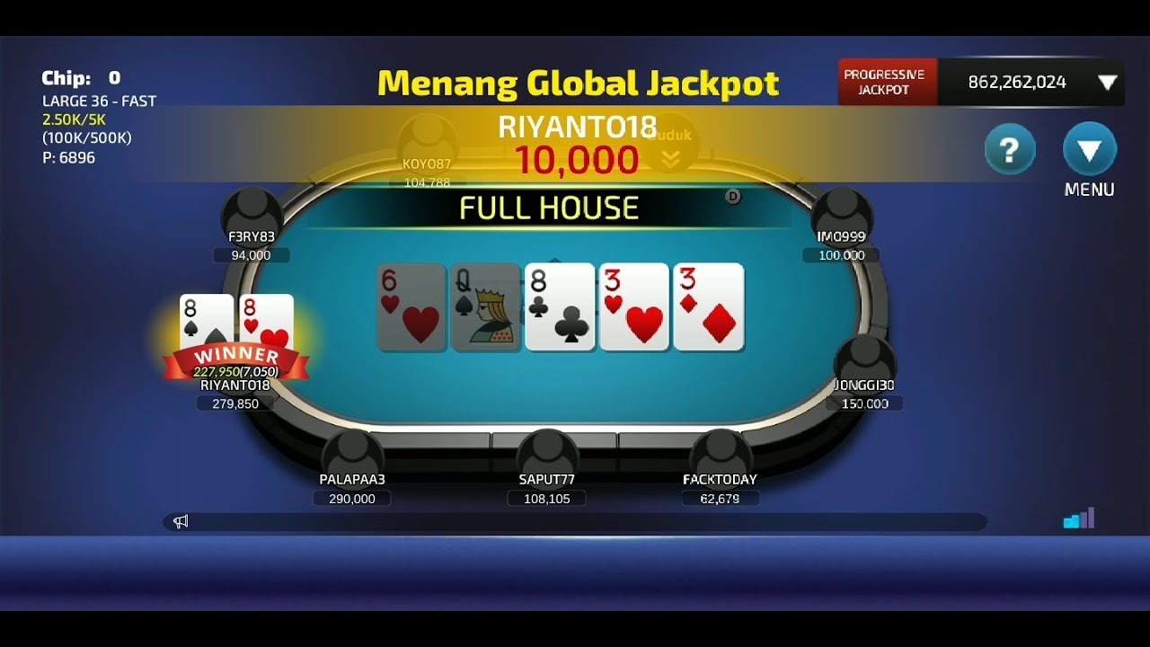 Jackpot full house dewa poker !!! - YouTube