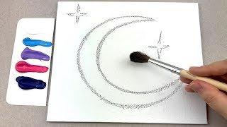 moon painting acrylic drawing beginners simple step easy