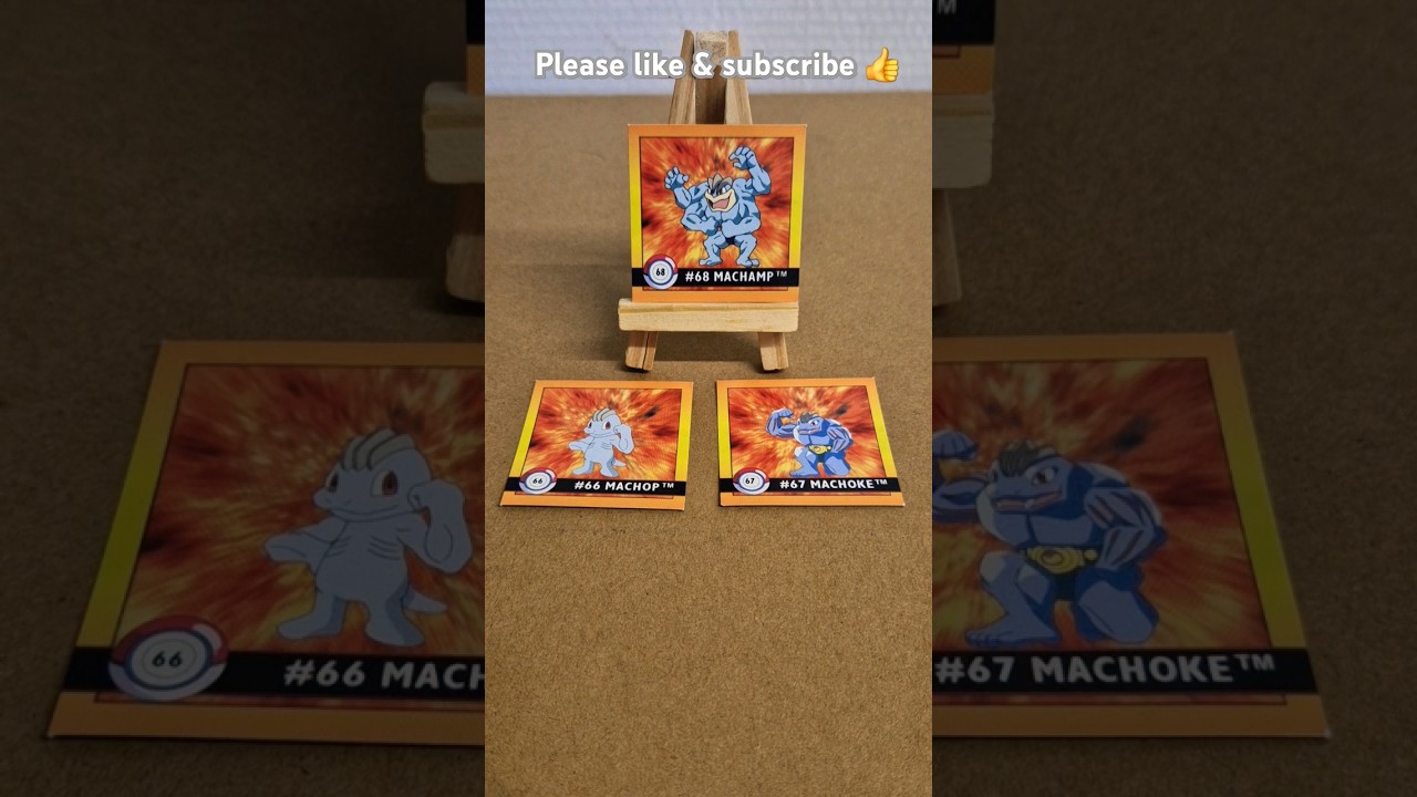 #66 Machop #67 Machoke #68 Machamp Artbox Stickers 1999 