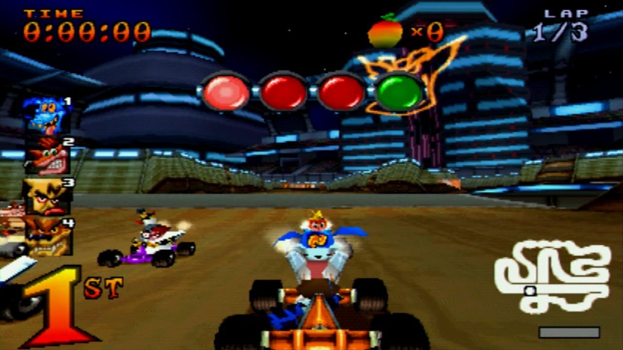 Crash Team Racing PS1 Ripper Roo Racing In Tiny Arena (Hard) - YouTube