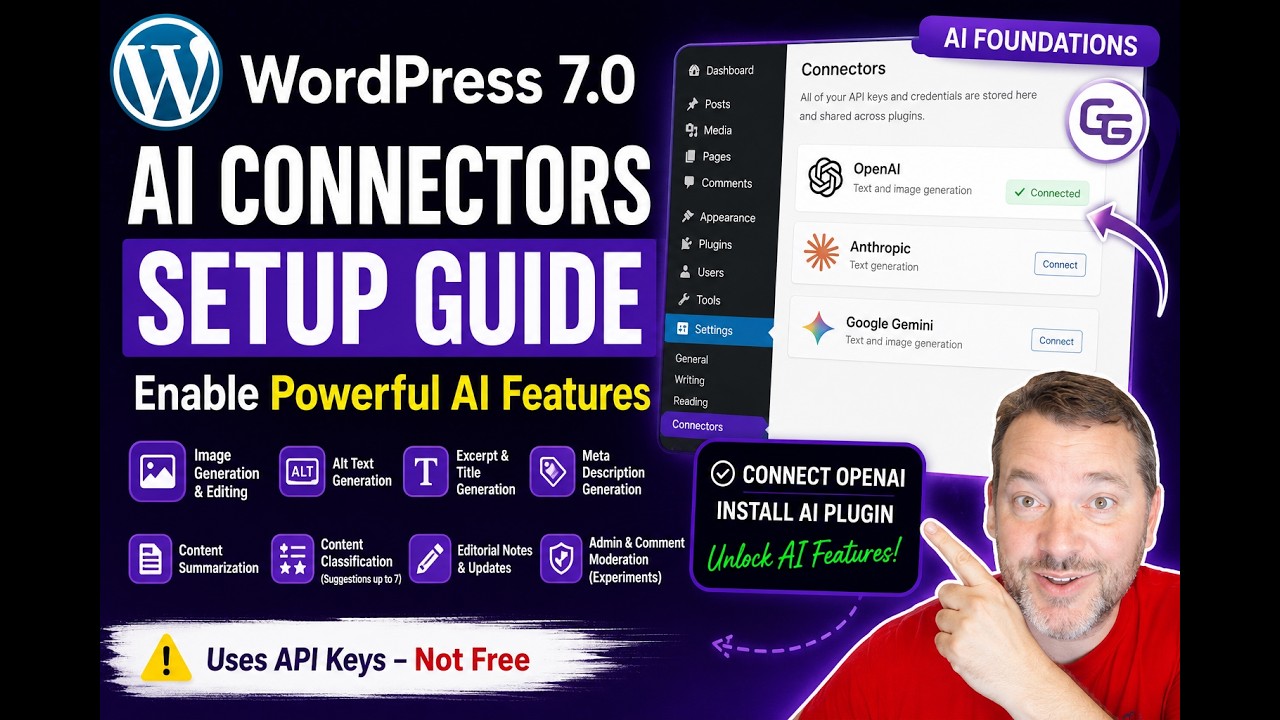 What is WordPress 7 AI Foundations - AI Connectors Setup Guide - YouTube
