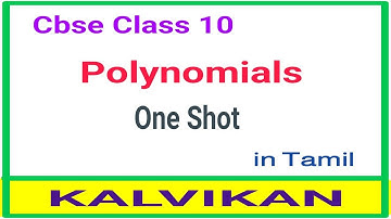 Class 10 Polynomials One Shot In Tamil / Kalvikan