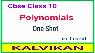 Class 10 Polynomials One Shot In Tamil / Kalvikan