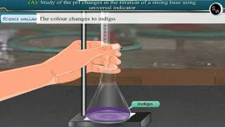Study of the pH changes in titration of a strong base using universal indicator Class 11 Chemistry