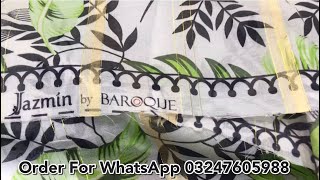 Jazmin by Baroque Digital Print 3pcs AllOver With Soft Daimond Voil Lawn Duppata / Summer Lawn 2023 screenshot 1