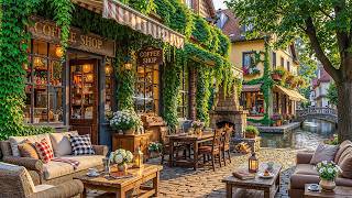 Morning Jazz Cafe 🌿 Relaxing Jazz Piano Music at Cozy Coffee Shop Ambience &amp; Crackling Fireplace