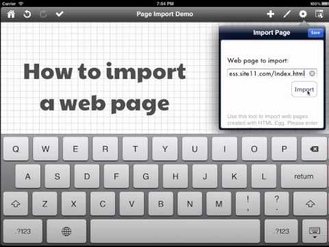 How to use the Page Import feature to bring in a web page for editing