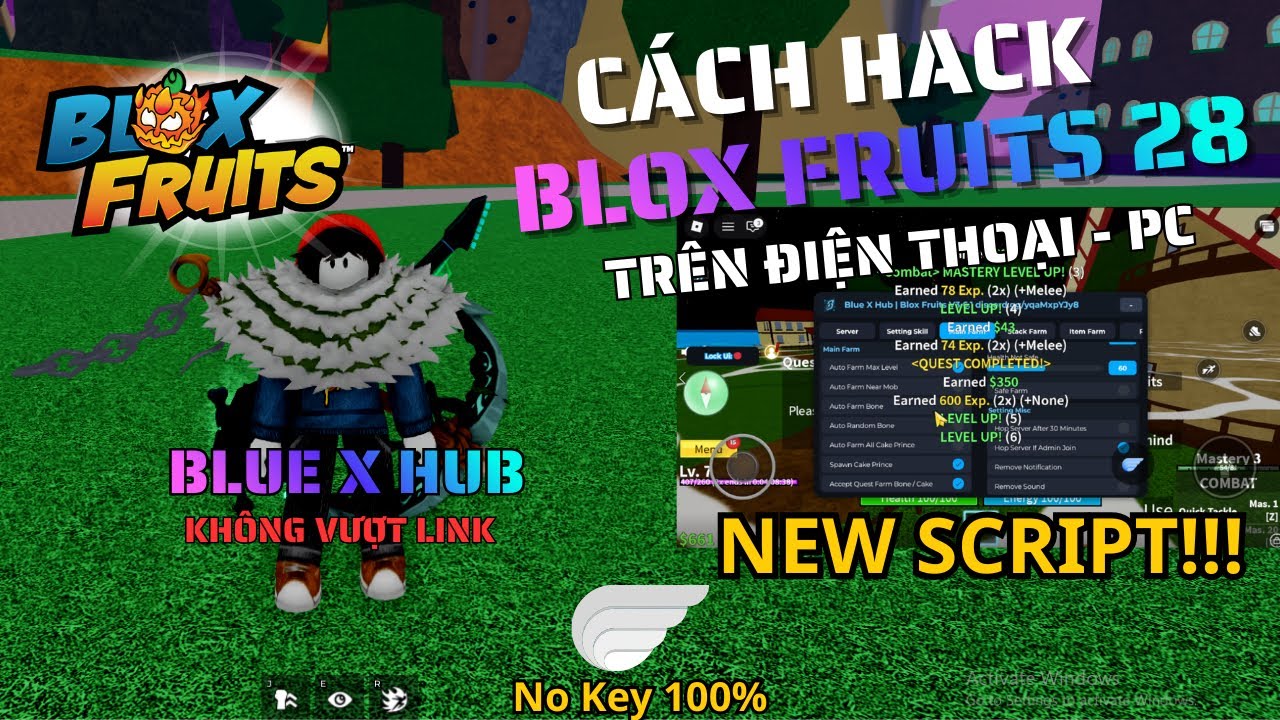 Blox Fruits | script Hack BlueX Hub cực ngon không NO KEY với full chức năng