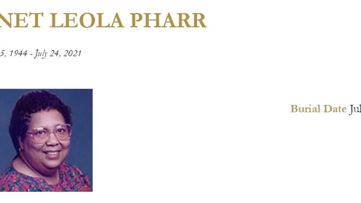 Janet Leola Pharr Funeral Service