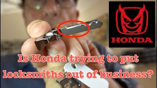 The new Honda Emergency Key - why has Honda made it impossible to cut this key