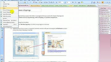 OneNote Guide and screen clipping