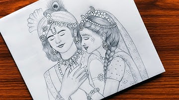 Rash Yatra special Radha Krishna drawing | How to draw lord radha and krishna | Pencil Sketch