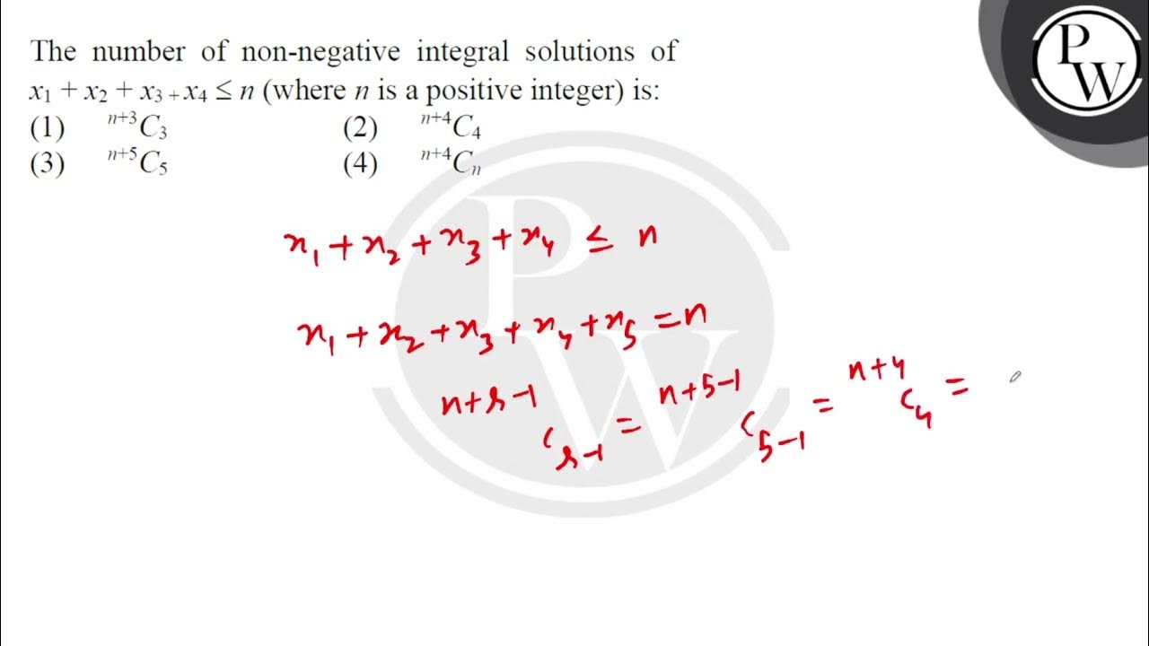 The Number Of Non negative Integral Solutions Of mathrm P the-number-of-non-negative-integral-solutions-of-mathrm-p