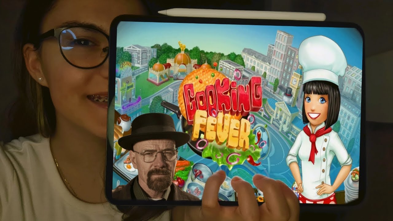 iPad Asmr | Let me Cook! 🍔 clicky whispers + playing cooking fever