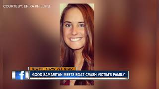 Local hero who saved woman after boat crash meets her at hospital
