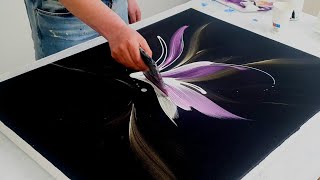 I tried someting TOTALLY Different and it came out Amazing!  Abstract Acrylic Flower