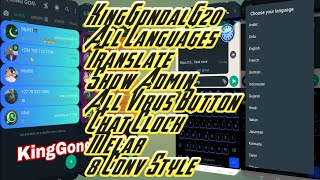KingGondalG20 Anti Virus WhatsApp Show Admin Name Button All Virus Button Chat Clock Melar Add