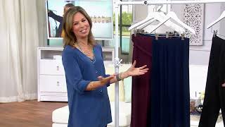 Susan Graver Occasions Liquid Knit Slim Leg Pants w/Embellishment on QVC