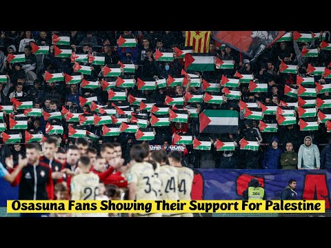 ❤️ Osasuna Fans showing their support for Palestine in game against Granada 🇵🇸
