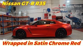 Nissan GT-R R35 | Wrapped in Satin Chrome Red