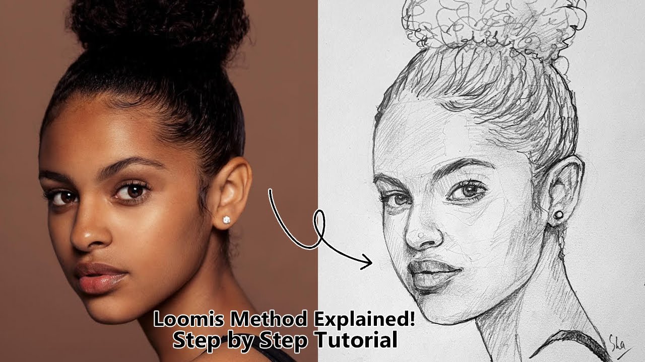Loomis Method Portrait Drawing | Step by Step Pencil Sketch Tutorial ...