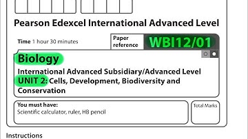 A level | Biology | Unit 2 | Edexcel | January 2023